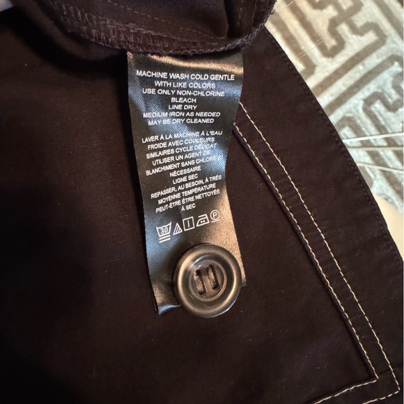 NWT Anthropologie Maeve Black Front-Slit Utility Skirt, Size 12 - Picture 8 of 9